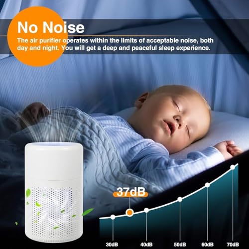 Image of Smart Mini Air Purifier for Home | True HEPA Air Cleaner for Rooms up to 300 Sq Ft Coverage | Removes Dust, Pollen, Smoke & Odors | Portable Air Purifier for Bedroom, Office (Air Purifier)