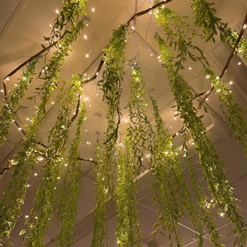 Bucherry Jungle Theme Decoration Set 68.9ft Artificial Hanging Willow Vines Greenery for Classroom Woodland Forest Rainforest Safari Party Enchanted Indoor Outdoor Home Garden Wall DIY Decor