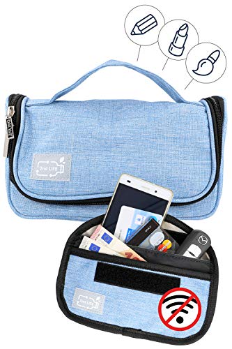 Preisvergleich Produktbild 2nd LIFE universales Federmäppchen und Kulturbeutel inkl. Signal-BlockerMaterial aus recyceltem PET für eine saubere Umwelt vielseitige Kosmetik-Tasche für Schule, Uni, Reisen, Ausflüge