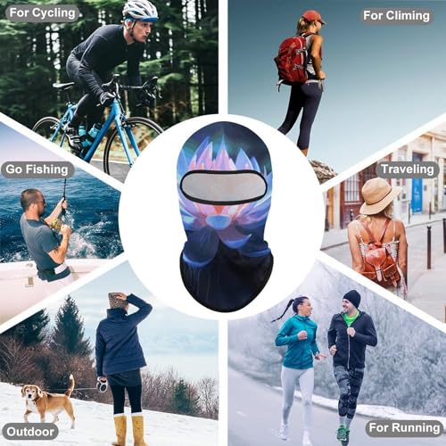 Balaclava para hombre y mujer, máscara completa para esquiar, ciclismo y motociclismo, con diseño floral miniatura 6