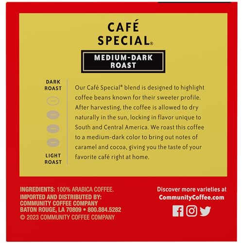 Image of Community Coffee Cafe Special, Medium-Dark Roast, K-Cup for Keurig Brewers, 12 Count (Pack of 6)