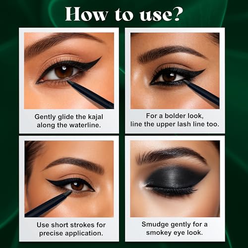 Image of K-VEDA Herbal Ayurvedic Kohl Liner | Smudge-Proof Kajal with Almond Oil & Vitamin E | 12Hr Long-Lasting, Waterproof, Natural Eye Makeup | Safe, Chemical-Free, Made in India