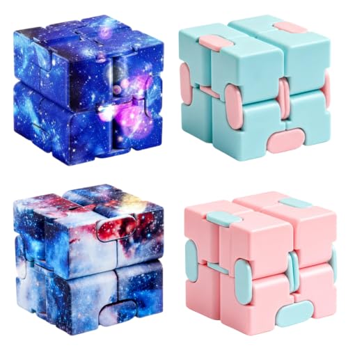 4 PCS Infinity Cube Fidget Toy Fidget Cube for Stress Relief