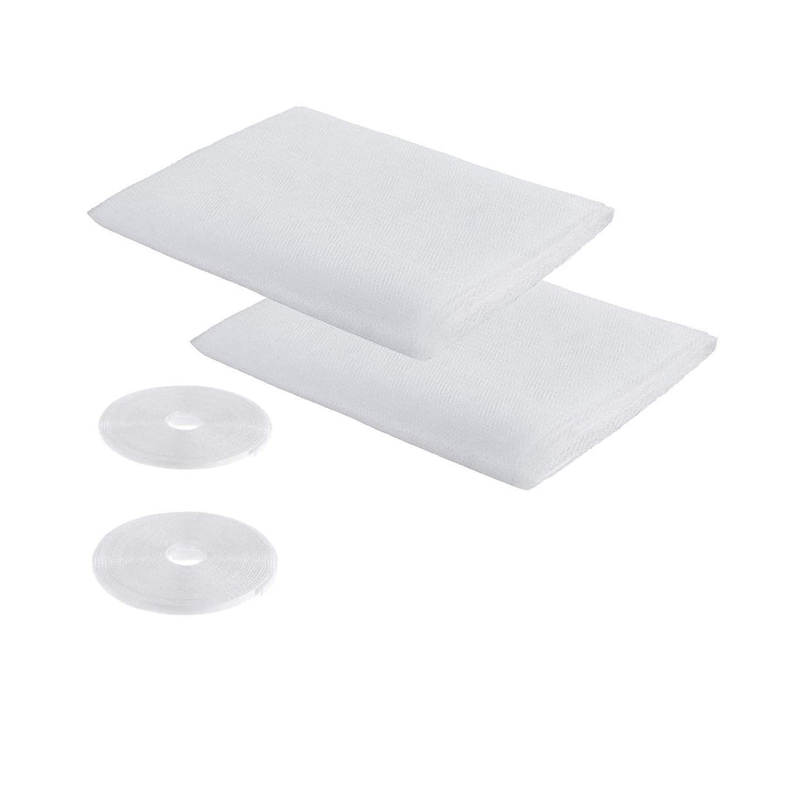 2 x Fly Screen Window Transparent Insect Screen Window (51 x 59 inches, White)