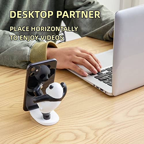 Image of Kawaii Phone Stand for Desk,Adjustable Compatible with Smartphones and Tablets,Cute Panda Smartphone Stand,Kawaii Room Decor Aesthetic (Black)