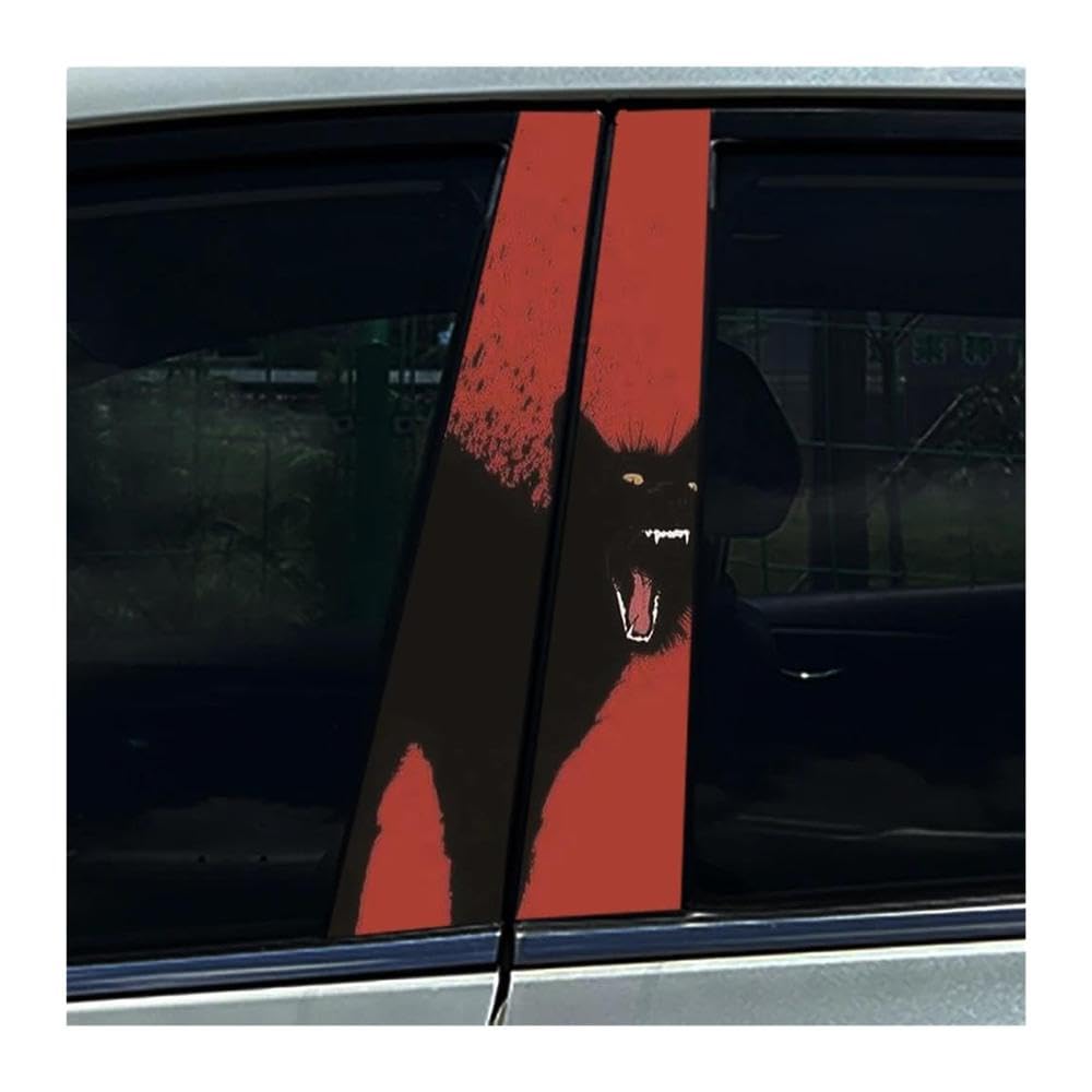 Body Parts 2pcs Car Center Column Waterproof Decals Cat Beautiful Girl Car B-Pillar Stickers(E)
