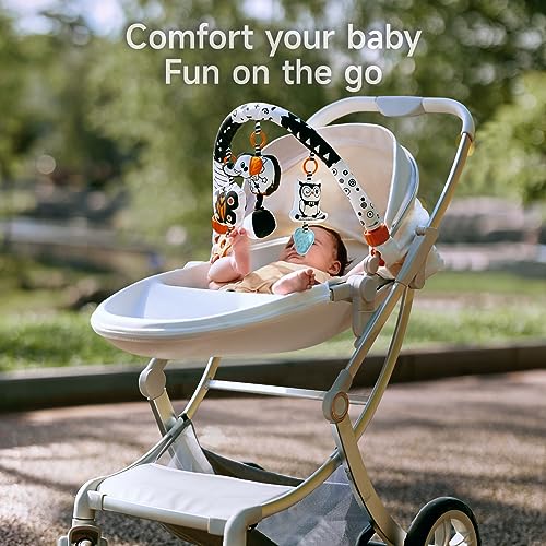 Tumama TM330 Car Seat Toys For Babies 0-6 Months, Stroller Toys For Infant 0-6 Months, Newborn Sensory Hanging Rattle Arch Toy With Butterfly Elephant Owls,Musical Toy For Baby 6-12 Months thumb #3
