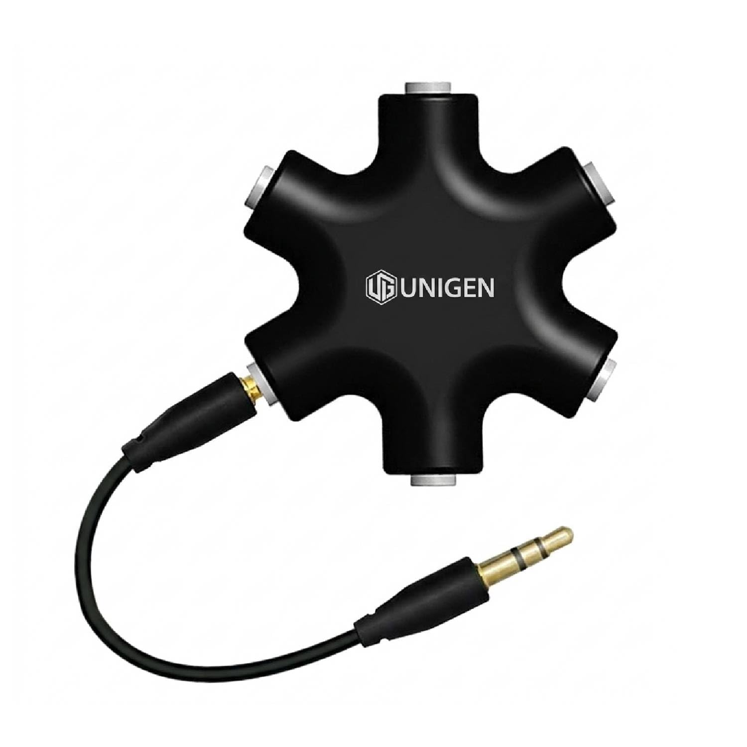 UNIGEN Headphone Splitter,1 Male to 5 Port Female 3.5 mm Audio Headphone Stereo Audio Headset Adapter, Earbuds Earphones Plug 5 Way 1 Male to 4 Female Splitter with 3.5mm Stereo Cable-image-30