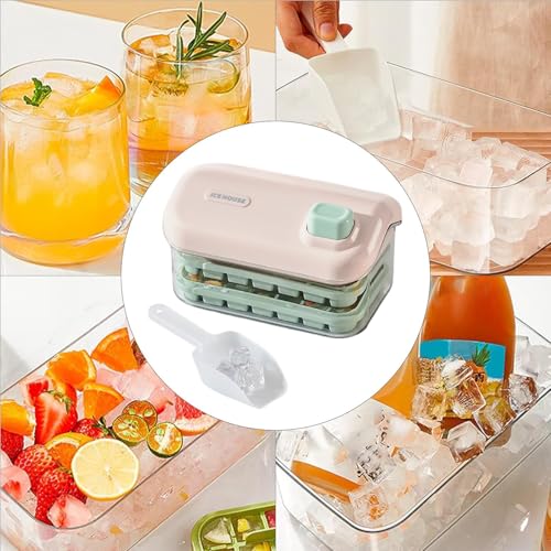 Ice Tray with Lid and Bin | Double Layer Ice Mold Tray with Container and Shovel - Specialty Tools for Picnic, Camping, Gathering, Indoor Home, Outdoor Travel Use - Image 4