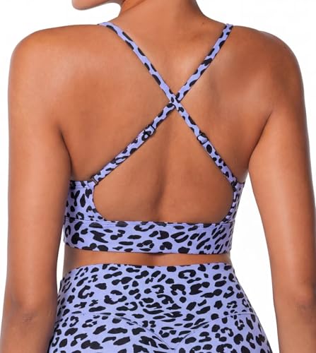 Image of Sunzel Sports Bra for Women, Criss-Cross Open Back Adjustable Strappy Bras, Workout Gym Padded Yoga Bra with Removable Pads