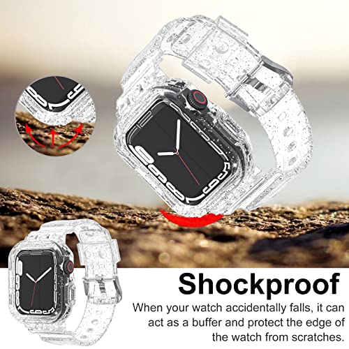 Miimall Clear Strap Compatible with Apple Watch SE Series 8/7/6/5/4/3/2/1 - Image 3