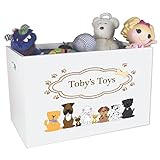 My Bambino Personalized Dogs Childrens Nursery White Open Toy Box