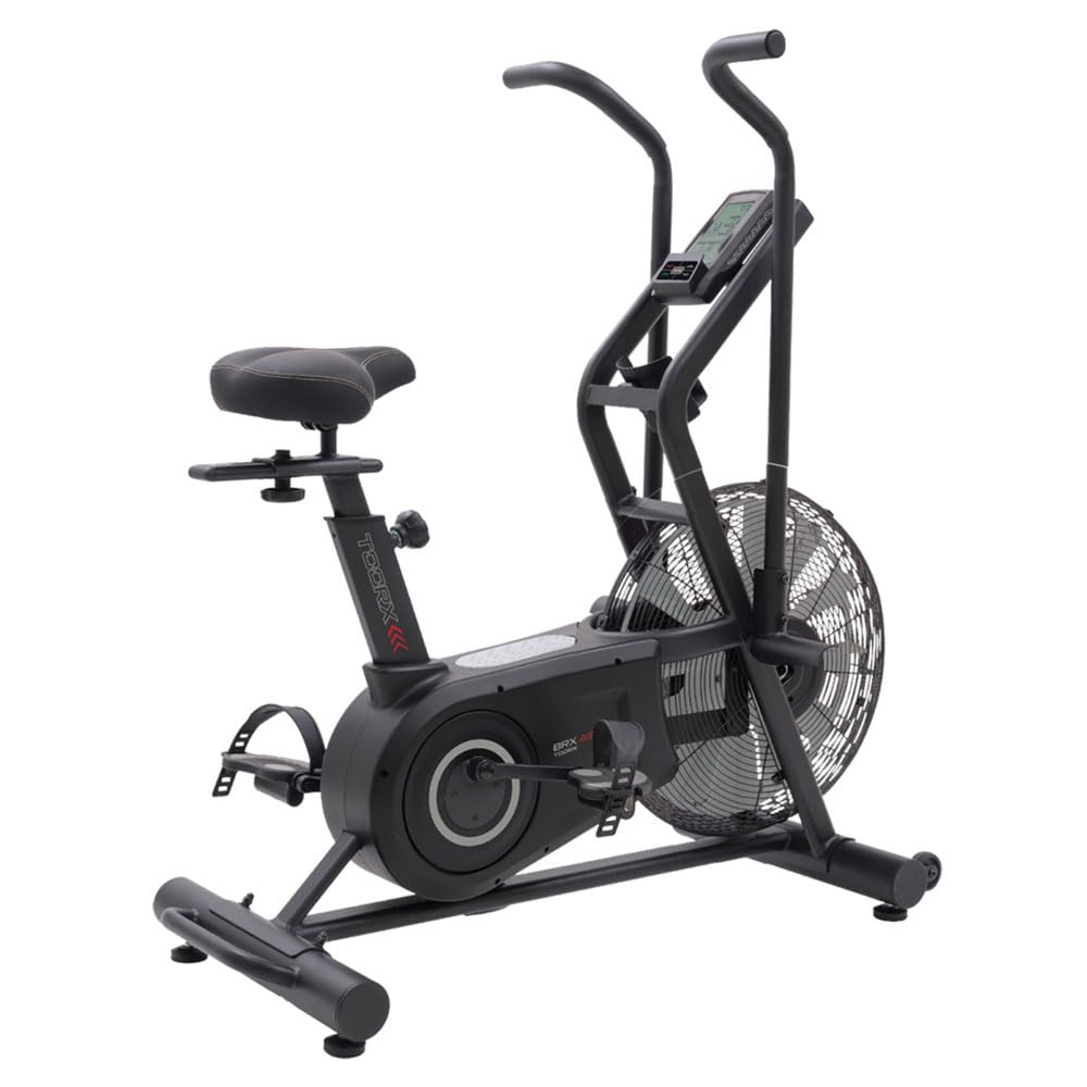 Biciclette ad Aria. Toorx BRX AIR 300. Sistema di frenaggio ad aria con 12 pale radiali. Consoledisplay LCD - supporto per smartphone e tablet in dotazione