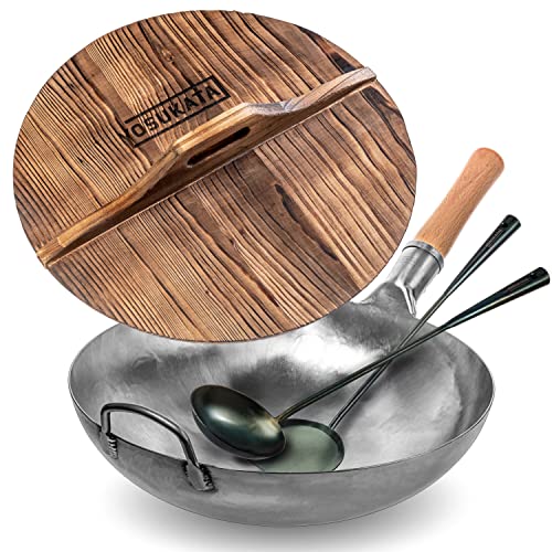 Wok YOSUKATA Silver fondo redondo 14 pulg con accesorios miniatura 1