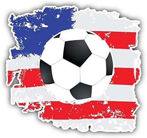 DG Graphics Grunge bandera de Estados Unidos pelota de fútbol Art Decor 5'' x 5'' vinilo calcomanía pared ventana cualquier superficie lisa