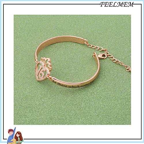 Image of FEELMEM Birthday Gifts Bracelet 12th 13th 16th 18th 30th 40th Crown Queen Charm Bracelet Birthday Gift for Daughter Niece
