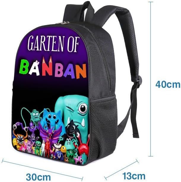 Miniatura 2 de Aeasecy Garten of Banban Mochila escolar con cajas de lápices y loncheras para niños, 3 piezas, mochila escolar para niños pequeños., Púrpura,