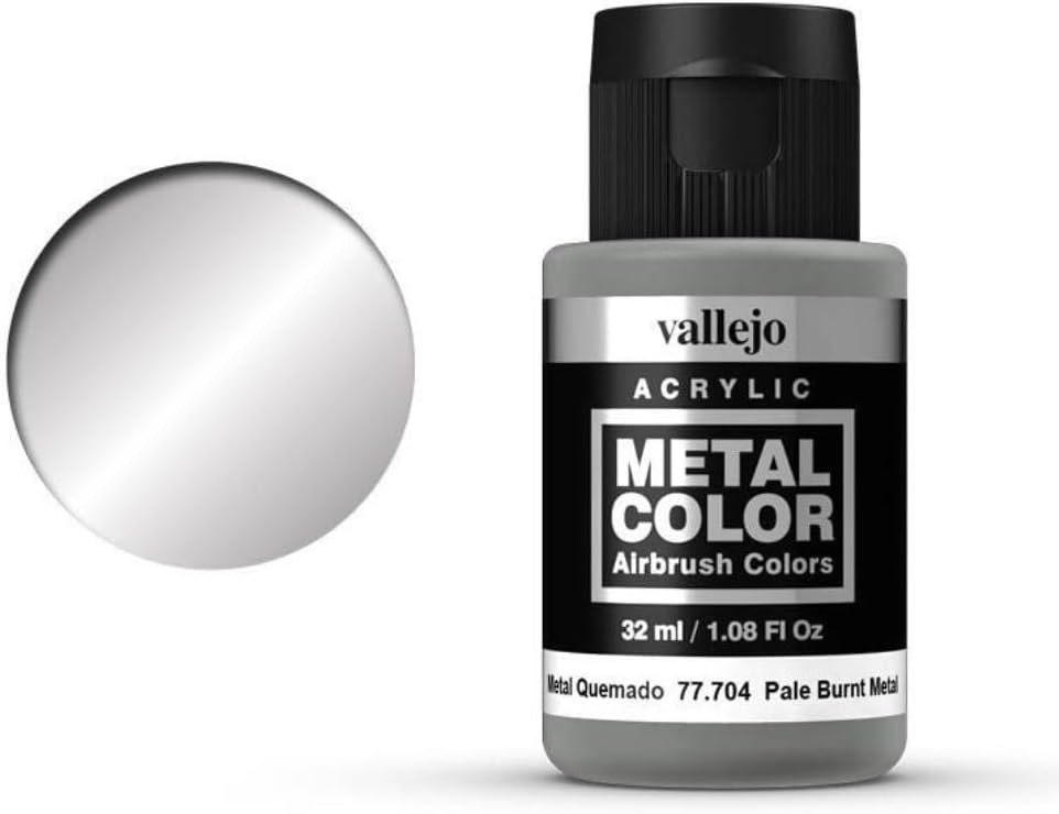 Vallejo - Metal Color | Pale Burnt Metal 32 ml (1.08 fl.oz.) | Faithfully Reproduce Different Metallic Finishes