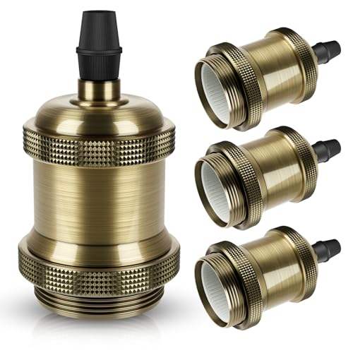 DiCUNO Vintage E27 douille de lampe, Edison retro suspension lampe, Solide céramique adaptateur, 4...