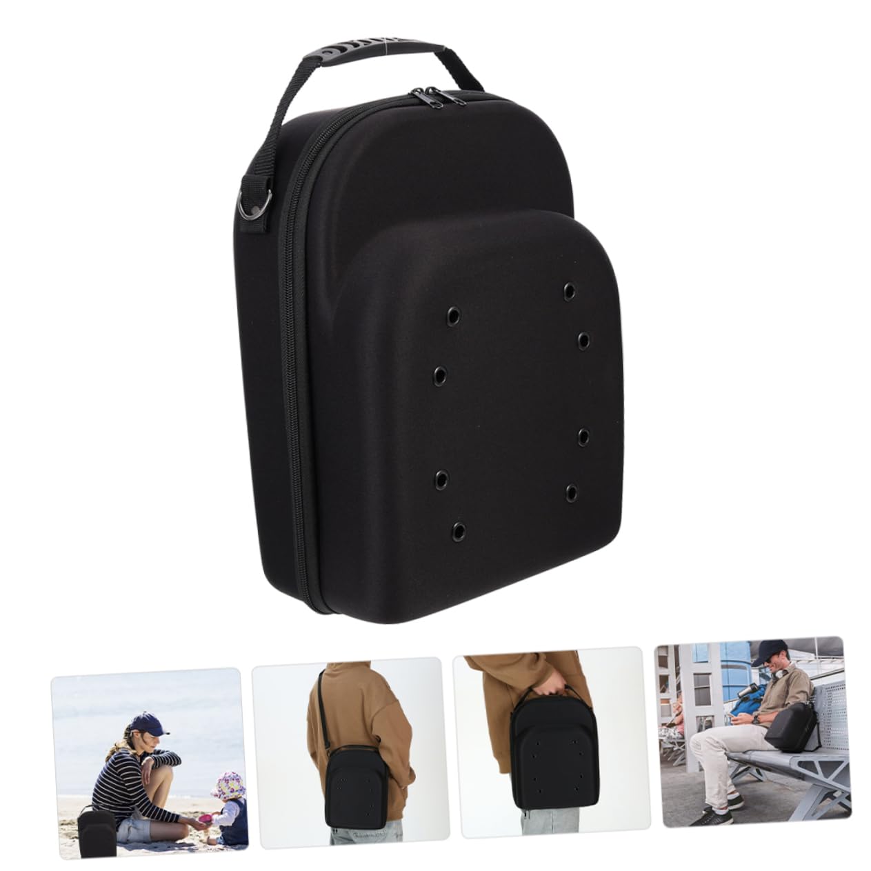 Homoyoyo Custodia Rigida Viaggio per Cappelli da Baseball in Eva, Organizer Portatile e Protettivo Dimensioni 33x26x14 Cm, per Trasporto e Conservazione
