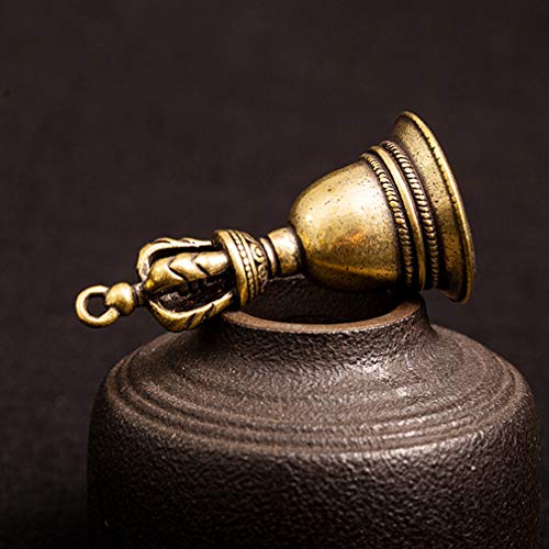 Vaguelly Vintage Decor House Gifts Metal Hand Bell Tibetan Buddhist Meditation Bell Brass Tibetan Hand Bell Dinner Copper Gold Bells Party Hand Bell Vintage Home Decor Car Decor #TOP2
