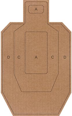 IPSC/USPSA Cardboard Torso Target White on one Side and Brown on The Reverse Size: 18" x 30"