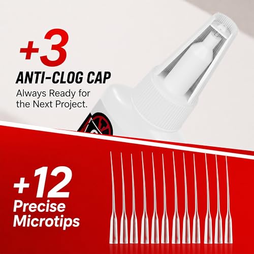 Image of Gap Fill Super Glue 120g Heavy Duty, Thick Cyanoacrylate (CA) Glue with Anti-Clog Caps & Precision Microtips for Woodworking, Crafts, 3D Prints, Strong Repair for Furniture Shoe Ceramic Glass Plastic