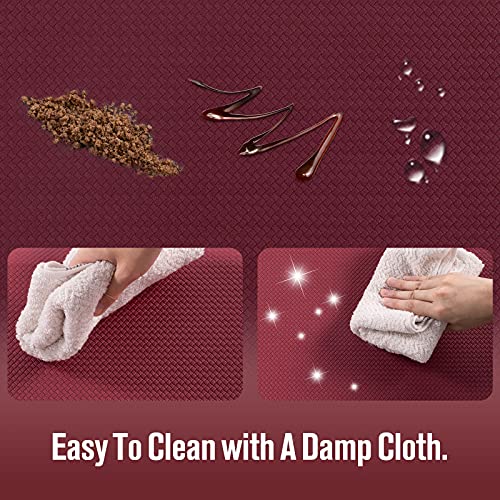 Carvapet Anti-Fatigue Floor Mat Cushioned Kitchen Comfort Mat Waterproof Non-Slip Standing Desk Mats And Rugs Heavy Duty Pvc Ergonomic Foam Mat For Home Kitchen Office Laundry,Burgundy,17.3"X28" #TOP1