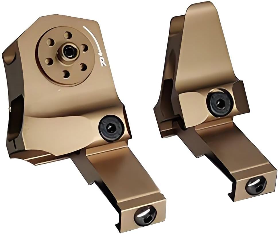 Fixed D Style Front and Rear Low Profile Iron Sight Set and 45 Degrees Side Rail Offset Mount Base Combo，Metal Standard Optics Rapid Transition Backup Sight Lightweight Scope Tool-Free Adjustable