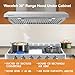 Range Hood 30 Inch Under Cabinet Range Hood Stainless Steel Kitchen Hood,600 CFM Ductless/Ducted Convertible,with Top/Rear Vent,3-speed,Baffle Filters,2 LED Lights(Model 707)