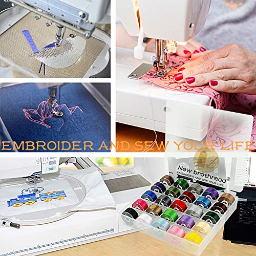 Image of New brothread 25pcs Size A SA156 Prewound Bobbin Thread -Assorted Colors | 70D /2(60 Weight), Polyester Thread Sewing Thread, Plastic Sided, Used for Embroidery and Sewing Machine
