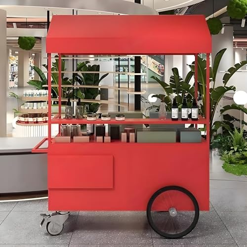 Mobiler Lebensmittelwagen mit Rädern, tragbarer Verkaufsstand für Märkte im Freien, Street Food, Bauernmärkte & Handwerksshows, leicht zu transportieren, vielseitiger mobiler Ständer