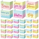 Honoson 24 Pcs Bulk Inspirational Privacy Folders for Students Cardboard Test Privacy Boards Motivational Words Desk Dividers Shield for Classroom School Study Supplies, 6 Styles (Macaron)