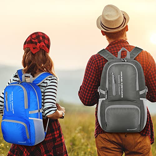 Image of ZOMAKE Lightweight Packable Backpack, 35L Foldable Daypack (Dark Blue) | Light Hiking Backpacks Water Resistant Collapsible Day Pack for Travel, Everyday Carry, Multi-Pocket Layout, Heavy Duty Nylon