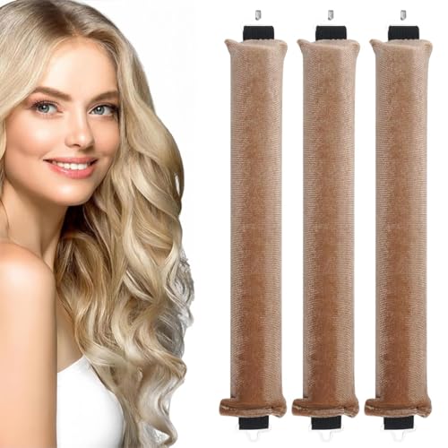 3 Pezzi Heatless Hair Curler,Bigodini Morbidi per Dormire, Bigodini Overnight Blowout, Ricci Senza Calore,Fascia Bigodino Capelli, Morbido DIY Bigodino Fascia Capelli, per Corti, Lisci o Ricci