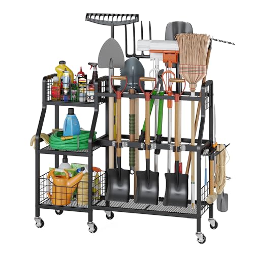 keomaisyto Garden Tool Organizer with 6 Wheels(3 lockable),...