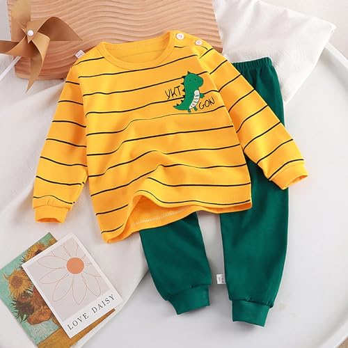 Cute 𝐏a𝐣ama Set for Kids Boys Girls Long Sleeve 𝐏ajamas Cotton Sl𝐞epwear Crewneck Tops and Pants Cute Cartoon 𝐏𝗝s2