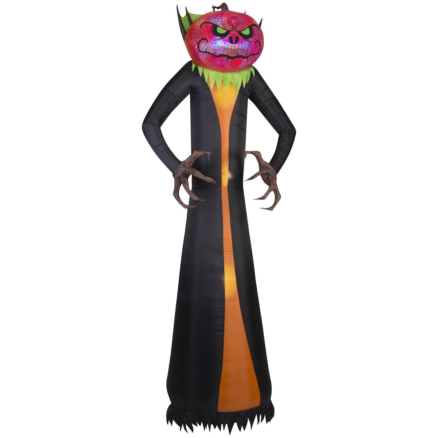 GemmyGiant Halloween Inflatable Jack O' Lantern Reaper with Psychedelic Spirals of Light, 12 ft Tall