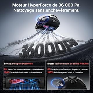 roborock Saros 20 Sonic Aspirateur Robot Laveur avec 36 000 Pa, Lavage de Serpillière VibraRise 5.0, Évite 300+ Obstacles, Doubles Anti-Enchevêtrement, 7,95 cm Mince, Nouvelle Station RockDock, Blanc