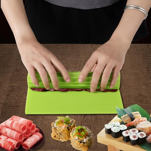 Wanmu Sushi Making Kit, Premium Silicone Sushi Mat, Kitchen Sushi Rolling Mat, Sushi Rolling Mat for Beginner Sushi Kids, Non-Stick Japanese Reusable Sushi Plate Mat - Image 6
