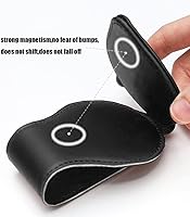 Vista 3 de Soporte para gafas de sol para coche, marco de gafas de cuero, colgador de gafas, clip para tarjetas, accesorios para visera de coche compatibles