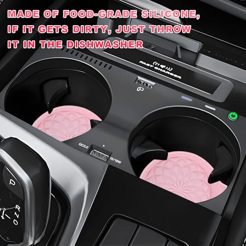 4 piezas posavasos de silicona para auto, 2.75 in miniatura 5