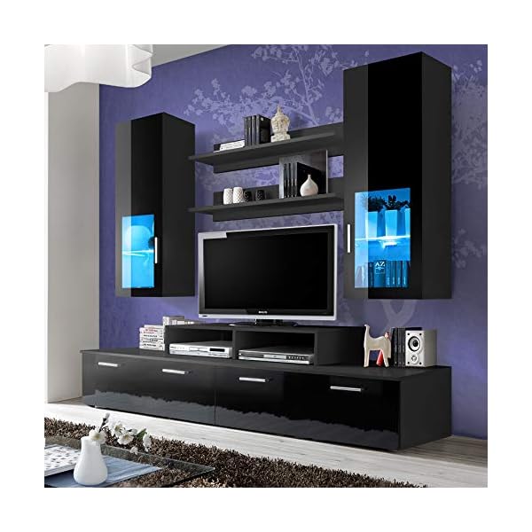 BMF "MINI GERMAN STYLE Wall Unit - Living Room/Bedroom / STUDIO FLAT - Furniture Set - LED Cabinets - ONLY FROM