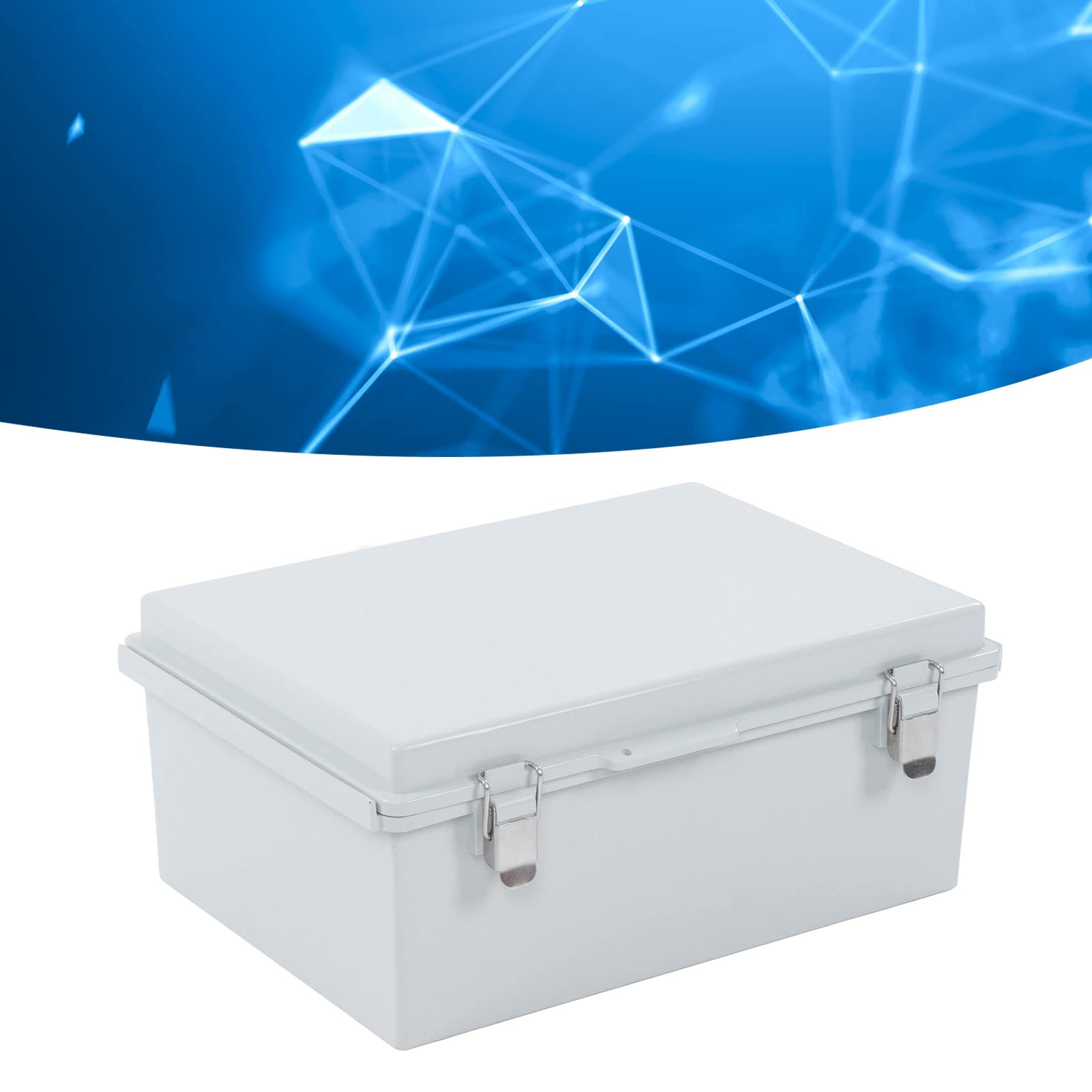 Garosa Box di Giunzione Impermeabile IP66, Custodia di Alimentazione ABS per Esterno, 250x350x150mm Grigio, con Design Incernierato e Chiusura in Acciaio Inossidabile, Tute per la