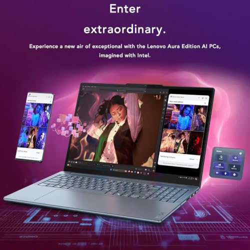 Image of Lenovo Yoga Pro 9i 16 inch Laptop, Intel Core Ultra 9-285H, NVIDIA GeForce RTX 5060, 3.2K Tandem OLED 120Hz Touchscreen Display, 32GB RAM, 1TB SSD, Wi-Fi 7, Thunderbolt, Win 11 Home, w /1TB Portable HDD