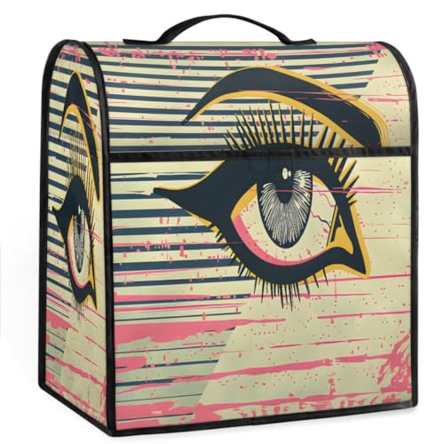 Coffee Maker Cover Eye Vintage Kitchen Appliance Covers Small Appliance Covers Blender Cover Juicer Cover Dust Covers for Kitchen Appliances with Top Handle and Pockets,Washable,B24