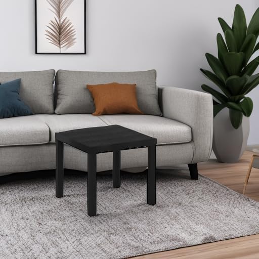 Miniatura 6 de Furinno Classic Homey - Mesa auxiliar cuadrada Parsons, 1 paquete, color negro