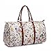 Produktbild Anna Grace Vintage Reisetasche Blumenmuster Wasserdicht Weekender Tasche Duffle Bag Groß Wochenend Tasche Herren Damen (Weiß)