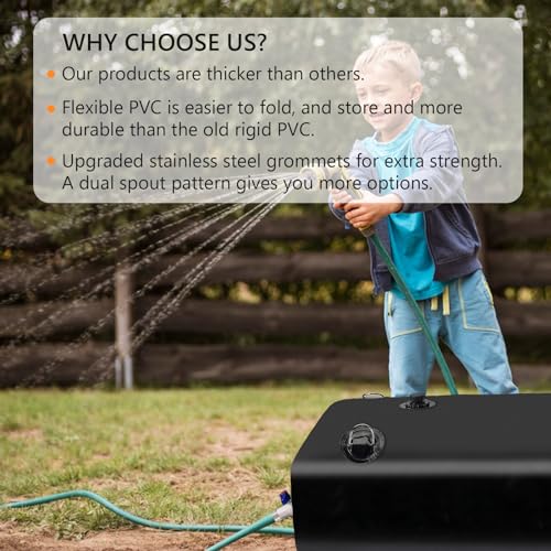 Image of Rodelna Foldable Portable Water Tank - 30 GAL Large Water Storage with 3 /4 inch PVC Spigot and Hose Kit for Camping, Garden, Emergency Use