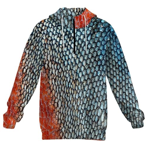 Rainbow Trout Skin Men's Quarter Zip Drawstring Hoodies Long Sleeve Sweatshirt Casual Pullover4